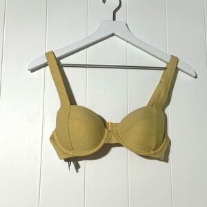 Victoria’s Secret PINK Ribbed Push-Up Underwire Bikini Top Yellow